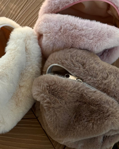 Fur makeup bag