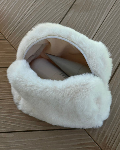 Fur makeup bag