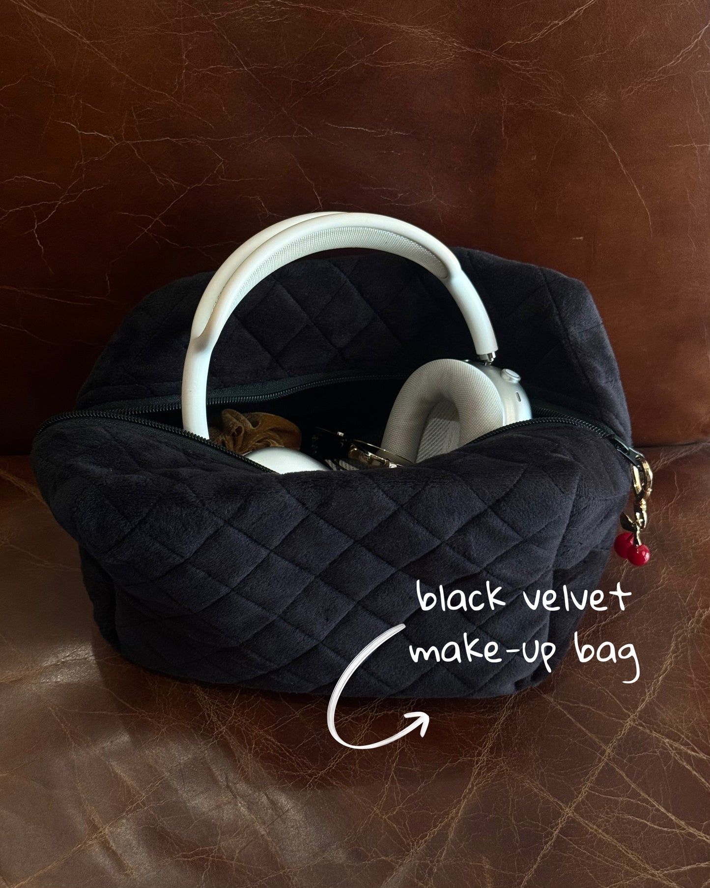 Velvet makeup bag